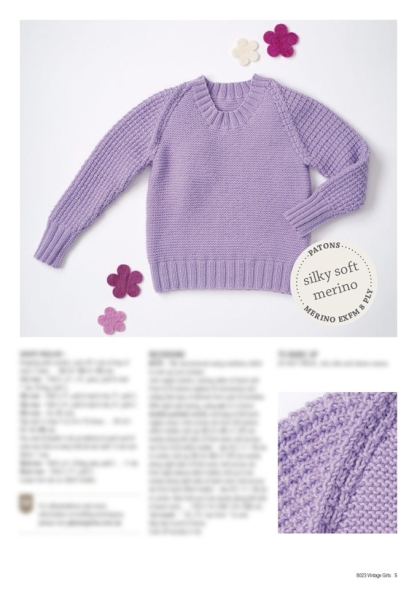 Vintage Girls Pattern Book - 5 Designs to Knit or Crochet - Image 4