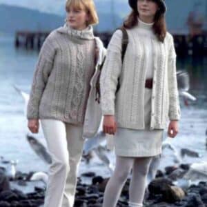 Lisa F Vintage Cabled Sweater and Cardigan