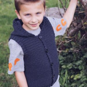 Little Cupcakes Alexander Hooded Vest 8ply