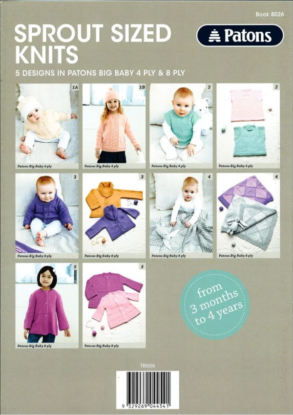 Sprout Sized Knits Pattern Book - 5 Designs from 3 months - 4 years - Image 2
