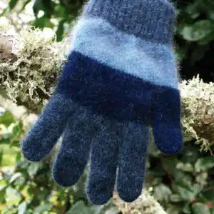 Lothlorian Child Striped Gloves Blue - 6 - 10 years