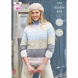 King Cole 8ply Ladies Round & High Neck Sweaters