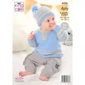 King Cole 4ply Sweater, Cardigan & Hat